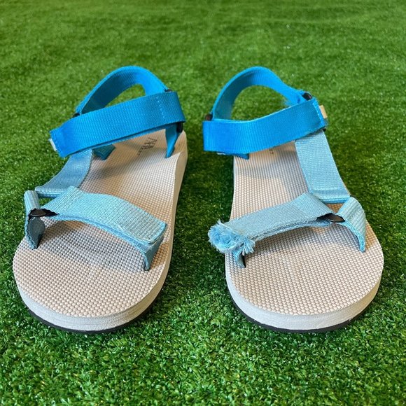 Zara Kids' Hook & Loop Straps Summer Comfort Blue Technical Sandals Shoes Size 6 - Picture 2 of 11